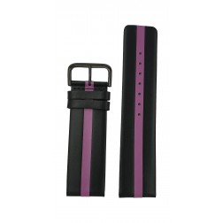 Lederband schwarz violett, 24mm 