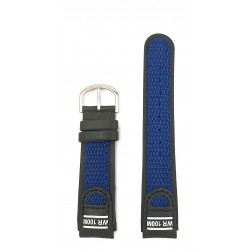 Lederband mit Nyloneinl. blau /schwarz, Anstoß 18 mm